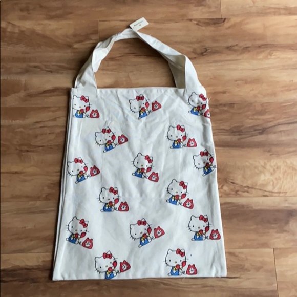 Large Retro Hello Kitty Canvas Tote Bag - Picture 3 of 9